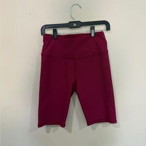 Women's Calia Burgundy Biker Shorts